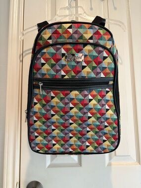Multicolor Geometric Pattern Backpack by Signare